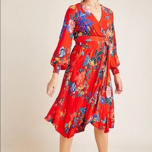 Anthropologie Boswell Textured Wrap Tunic Dress